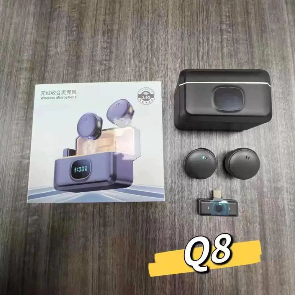 Q8 Magnetic Wireless Microphone - Portable Wireless Mic for Smartphones and PCs