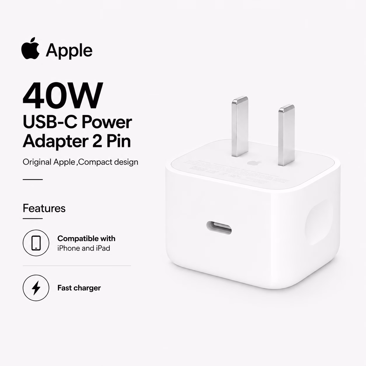 Apple 40W USB-C Power Adapter 2 Pin ( Mercantile ) - Image 4