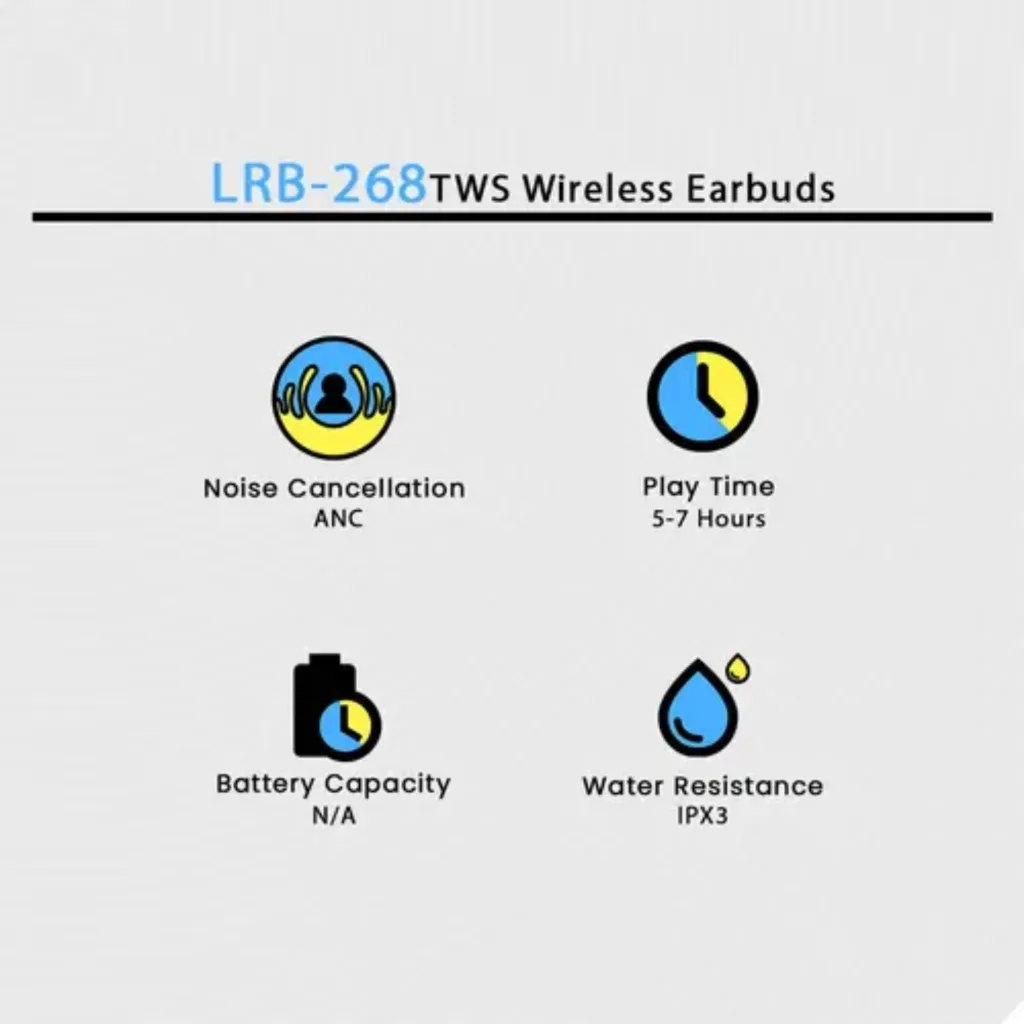 LRB-268 Battle Bass Wireless Earbuds Bluetooth TWS